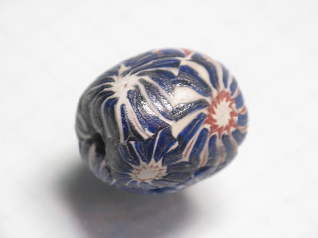 TOKO-BEADS T586-26 Lampwork glass bead 16mm T586-26 ジャワ希少ビーズ 16mm Asian bead & African bead  Handmade,Lampeork,bead,asia,india,ethnic,parts,accessory,beads とんぼ玉,ビーズ,トンボ玉,アジア,インド,エスニック,手作り,パーツ,アクセサリー