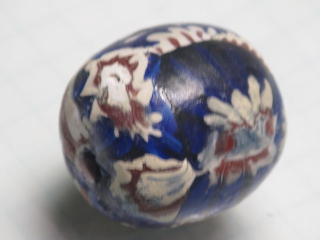 TOKO-BEADS T587-02 Lampwork glass bead 21mm T587-02 ジャワ希少ビーズ 21mmLoose Kazuri カズリビーズ Asian bead & African bead  Handmade,Lampeork,bead,asia,india,ethnic,parts,accessory,beads とんぼ玉,ビーズ,トンボ玉,アジア,インド,エスニック,手作り,パーツ,アクセサリー