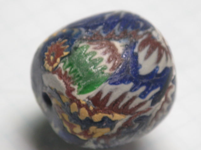 TOKO-BEADS T587-06 Lampwork glass bead 21mm T587-06 ジャワ希少ビーズ 21mmLoose Kazuri カズリビーズ Asian bead & African bead  Handmade,Lampeork,bead,asia,india,ethnic,parts,accessory,beads とんぼ玉,ビーズ,トンボ玉,アジア,インド,エスニック,手作り,パーツ,アクセサリー