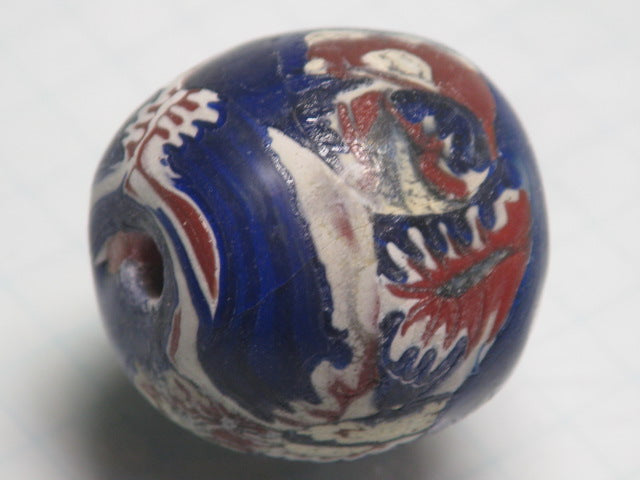 TOKO-BEADS T587-07 Lampwork glass bead 21mm T587-07 ジャワ希少ビーズ 21mmLoose Kazuri カズリビーズ Asian bead & African bead  Handmade,Lampeork,bead,asia,india,ethnic,parts,accessory,beads とんぼ玉,ビーズ,トンボ玉,アジア,インド,エスニック,手作り,パーツ,アクセサリー