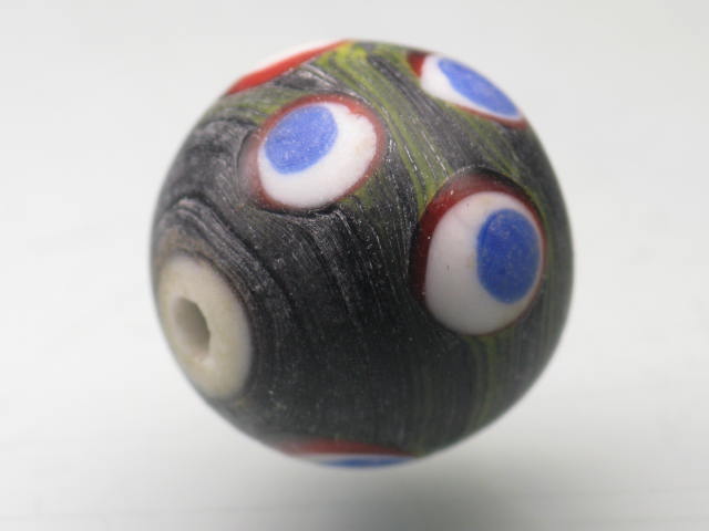 TOKO-BEADS T603-27 Lampwork glass bead 17.5mm T603-27 ジャワ希少とんぼ玉 17.5mm Asian bead & African bead  Handmade,Lampeork,bead,asia,india,ethnic,parts,accessory,beads とんぼ玉,ビーズ,トンボ玉,アジア,インド,エスニック,手作り,パーツ,アクセサリー