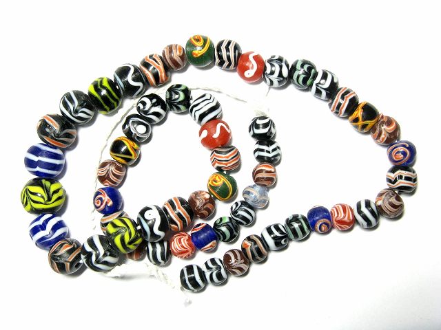 TOKO-BEADS T605-11 Lampwork glass bead (strand) 7~19mm T605-11 ジャワ希少ビーズ（連） 7~19mm Asian bead & African bead  Handmade,Lampeork,bead,asia,india,ethnic,parts,accessory,beads とんぼ玉,ビーズ,トンボ玉,アジア,インド,エスニック,手作り,パーツ,アクセサリー
