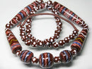TOKO-BEADS T607-06 Lampwork glass bead (strand) 8~19mm T607-06 ジャワ希少ビーズ（連） 8~19mm Asian bead & African bead  Handmade,Lampeork,bead,asia,india,ethnic,parts,accessory,beads とんぼ玉,ビーズ,トンボ玉,アジア,インド,エスニック,手作り,パーツ,アクセサリー