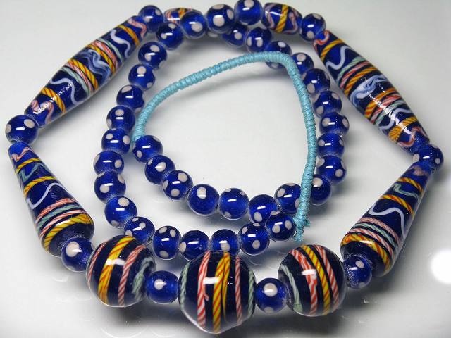 | TOKO-BEADS |T607-08 ジャワ希少ビーズ（連） 8~19mmとんぼ玉,ビーズ,トンボ玉,アジア,インド,エスニック,手作り,パーツ,アクセサリー