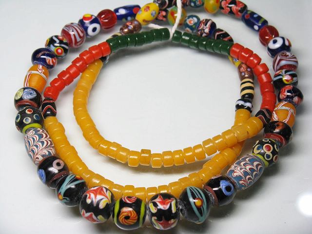 TOKO-BEADS T609-06 Lampwork glass bead (strand) 6~14mm T609-06 ジャワ希少ビーズ（連） 6~14mm Asian bead & African bead  Handmade,Lampeork,bead,asia,india,ethnic,parts,accessory,beads とんぼ玉,ビーズ,トンボ玉,アジア,インド,エスニック,手作り,パーツ,アクセサリー