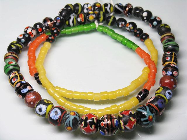 TOKO-BEADS T609-09 Lampwork glass bead (strand) 6~14mm T609-09 ジャワ希少ビーズ（連） 6~14mm Asian bead & African bead  Handmade,Lampeork,bead,asia,india,ethnic,parts,accessory,beads とんぼ玉,ビーズ,トンボ玉,アジア,インド,エスニック,手作り,パーツ,アクセサリー