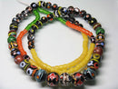 TOKO-BEADS T609-10 Lampwork glass bead (strand) 6~14mm T609-10 ジャワ希少ビーズ（連） 6~14mm Asian bead & African bead  Handmade,Lampeork,bead,asia,india,ethnic,parts,accessory,beads とんぼ玉,ビーズ,トンボ玉,アジア,インド,エスニック,手作り,パーツ,アクセサリー