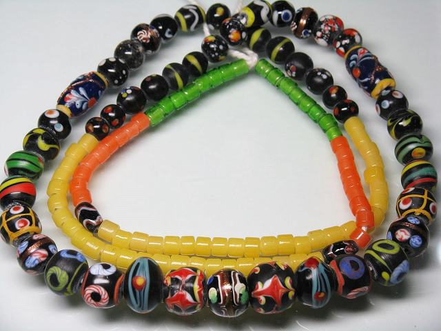 | TOKO-BEADS |T609-11 ジャワ希少ビーズ（連） 6~14mmとんぼ玉,ビーズ,トンボ玉,アジア,インド,エスニック,手作り,パーツ,アクセサリー