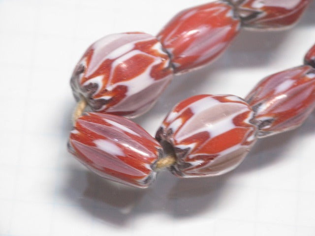 TOKO-BEADS T702 Chevron bead (strand) 6.5~11mm T702 シェブロンビーズ（連） 6.5~11mm Asian bead & African bead  Handmade,Lampeork,bead,asia,india,ethnic,parts,accessory,beads とんぼ玉,ビーズ,トンボ玉,アジア,インド,エスニック,手作り,パーツ,アクセサリー