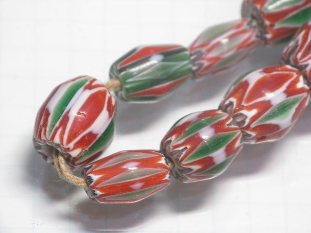 TOKO-BEADS T703 Chevron bead (strand) 6.5~11mm T703 シェブロンビーズ（連） 6.5~11mm Asian bead & African bead  Handmade,Lampeork,bead,asia,india,ethnic,parts,accessory,beads とんぼ玉,ビーズ,トンボ玉,アジア,インド,エスニック,手作り,パーツ,アクセサリー