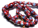 TOKO-BEADS T708 Chevron bead (strand) 7~10mm T708 シェブロンビーズ（連） 7~10mm Asian bead & African bead  Handmade,Lampeork,bead,asia,india,ethnic,parts,accessory,beads とんぼ玉,ビーズ,トンボ玉,アジア,インド,エスニック,手作り,パーツ,アクセサリー