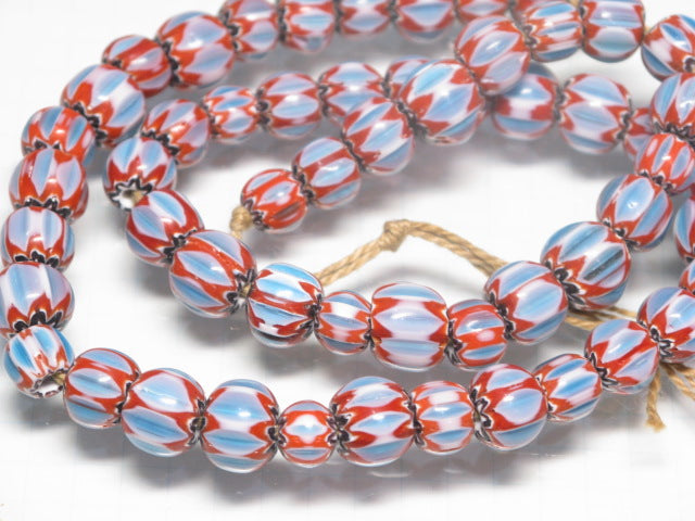 TOKO-BEADS T716 Chevron bead (strand) 7~12mm T716 シェブロンビーズ（連） 7~12mm Asian bead & African bead  Handmade,Lampeork,bead,asia,india,ethnic,parts,accessory,beads とんぼ玉,ビーズ,トンボ玉,アジア,インド,エスニック,手作り,パーツ,アクセサリー