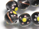 TOKO-BEADS T718N-13 Lampwork glass bead (strand) 10mm T718N-13 ジャワ希少とんぼ玉（連） 10mm Asian bead & African bead  Handmade,Lampeork,bead,asia,india,ethnic,parts,accessory,beads とんぼ玉,ビーズ,トンボ玉,アジア,インド,エスニック,手作り,パーツ,アクセサリー