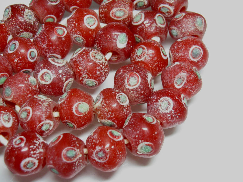 TOKO-BEADS T718-25N Lampwork glass bead (strand) 15~18mm T718-25N ジャワ希少とんぼ玉（連） 15~18mm Asian bead & African bead  Handmade,Lampeork,bead,asia,india,ethnic,parts,accessory,beads とんぼ玉,ビーズ,トンボ玉,アジア,インド,エスニック,手作り,パーツ,アクセサリー