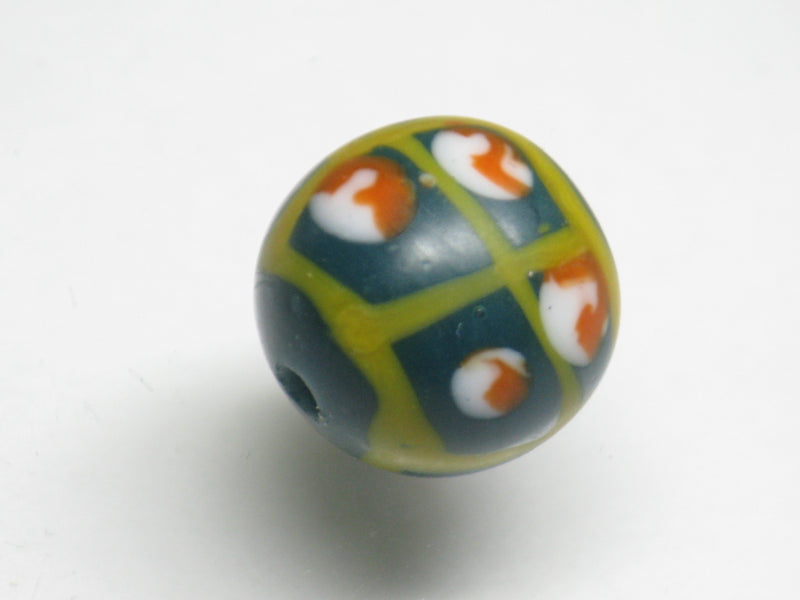 TOKO-BEADS T727-32 Lampwork glass bead 14mm T727-32 ジャワ希少とんぼ玉 14mm Asian bead & African bead  Handmade,Lampeork,bead,asia,india,ethnic,parts,accessory,beads とんぼ玉,ビーズ,トンボ玉,アジア,インド,エスニック,手作り,パーツ,アクセサリー