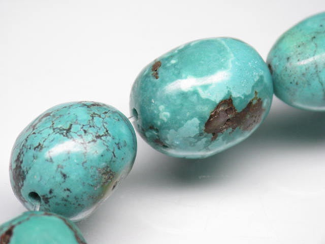 TOKO-BEADS TQ099-02N Turquoise bead (strand) 12~16mm TQ099-02N ターコイズビーズ（連） 12~16mm Asian bead & African bead  Handmade,Lampeork,bead,asia,india,ethnic,parts,accessory,beads とんぼ玉,ビーズ,トンボ玉,アジア,インド,エスニック,手作り,パーツ,アクセサリー